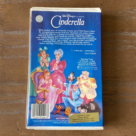 1988 Original Black Diamond "Cinderella" VHS Tape - Picture 2 of 10